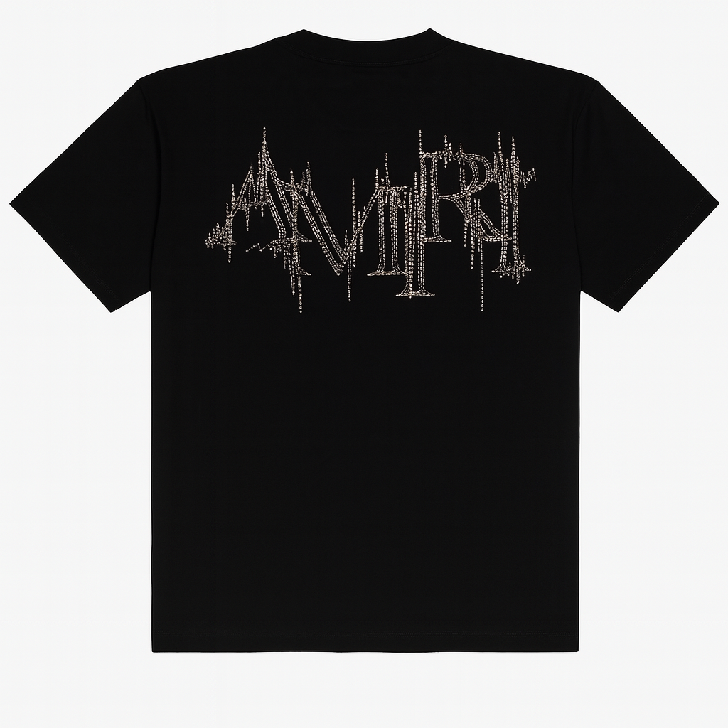 Playera AMIRI Crystal Logo Tee Negra - Streetwear de Lujo