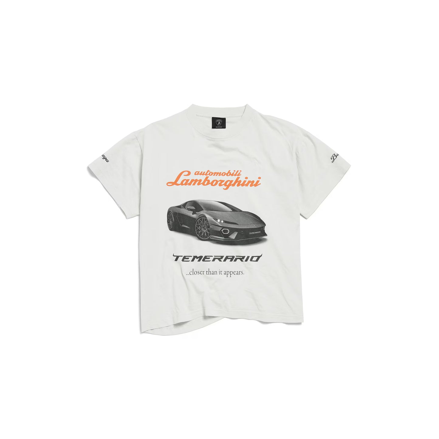 Playera Balenciaga x Lamborghini Dirty White – Edición Boxing Oversize