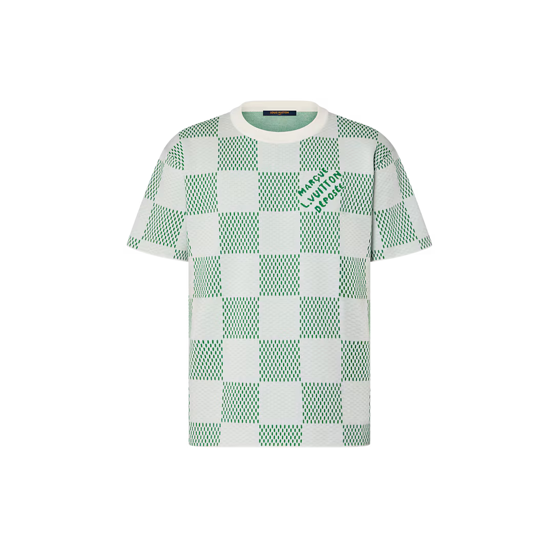Playera Louis Vuitton Damier Knit Cuello Redondo – Diseño Exclusivo en Punto