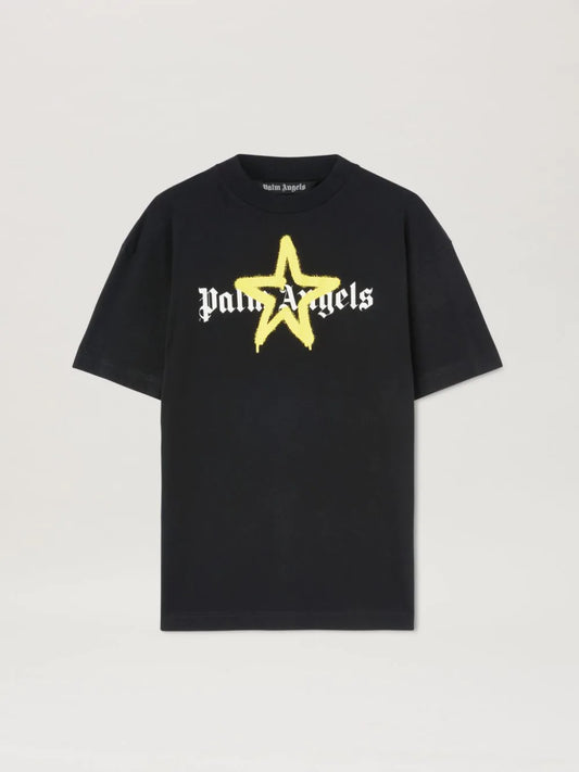 Playera Palm Angels Negra Star Sprayed