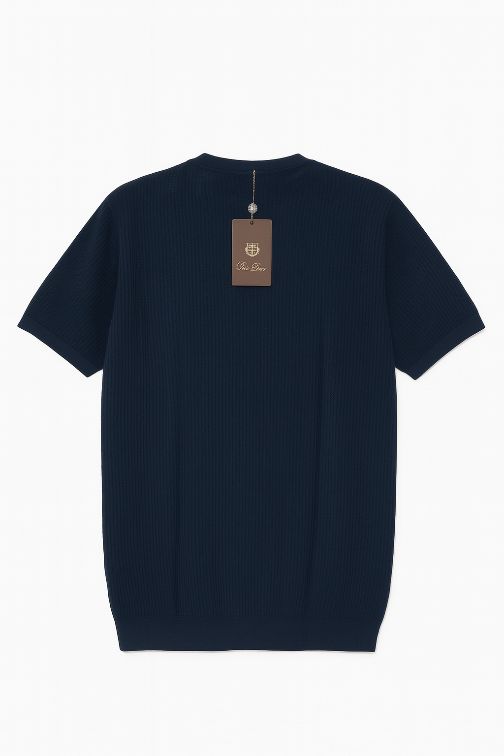 Playera Loro Piana Azul Marino de Punto Fino