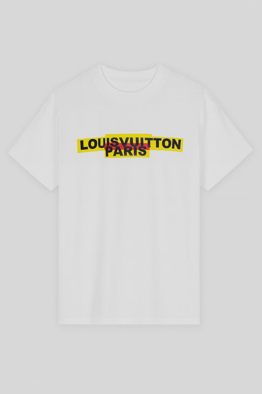 Playera Blanca Louis Vuitton Paris Tipografía Block – Estilo Urbano