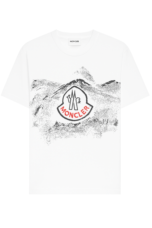 Playera Moncler Blanca Mount – Diseño Premium con Logo Bordado